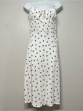 Realisation Par Alba Midi Dress Size Medium White Strawberry